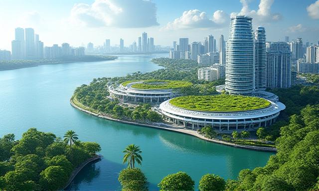 Panoramic view of our Singapore office area near the coast